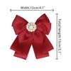 Elerevyo Women's Ribbon Brooch Necktie Pin Bow Tie with Pearl - 2 of 4