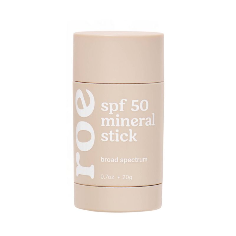 Roe Wellness Baby Mineral Sunscreen Stick for Sensitive Skin & All Ages with 22% Zinc Oxide, Water Resistant, Fragrance Dye Free - SPF 50 - 0.7oz