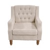 TOAOTBNBO Wooden Accent Chair with High Back, Breathable Fabric Armchair with Soft Padded Seat Mid-Century Single Sofa Chair for Office - 2 of 4