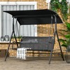 PAGED Swing Chair Outdoor, 3-Person Porch Swing Bench with Stand & Adjustable Canopy, Armrests, Steel Frame for Outdoor, Garden - 2 of 4