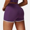 Anna-Kaci Active Active Women's High Waist Biker Shorts with Contrast Piping and Seamless Stretch Fabric - 4 of 4