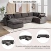 100"W U-Shape Sectional Sofa, 6-Seater Modern Large Sofa Couch with Removable Ottomans 4L, Beige/Gray -ModernLuxe - 4 of 4