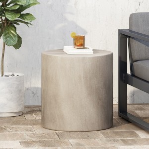 Syemin Patio End Tables Accent Side End Table for Outdoor and Indoor, Garden, Backyard Use, Special Design, Gray, 15.75"*15.75"*16" - 1 of 4