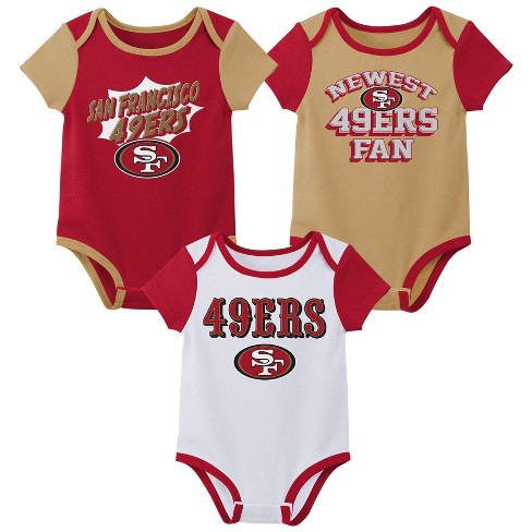 NFL San Francisco 49ers Infant Boys' AOP 3pk Bodysuit - 0-3M