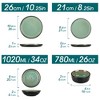 vancasso 16-Piece Black Exterior Green Kiln-Glazed Ceramic Set - Complete 4-Person Dinnerware - 2 of 4