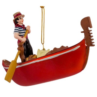 Kurt Adler Noble Gems Glass Ornament for Christmas Tree, Gondola