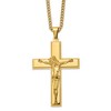 Chisel Stainless Steel Polished Yellow IP-plated Crucifix Pendant on a 24" Curb Chain Necklace - 2 of 2
