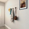 LunaLulinlk 4 Pack Wood Wall Hooks, Wooden Coat Hooks Wall Mounted, Heavy Duty Entryway Wall Hangers, Walnut - 4 of 4