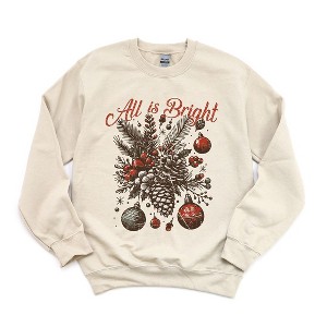 Simply Sage Market Women's Graphic Sweatshirt All Is Bright Pinecone - 1 of 4