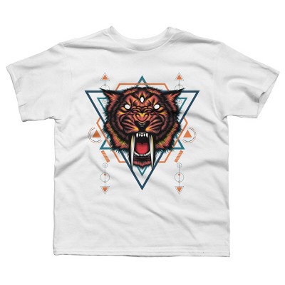 Boy's Design By Humans Saber tooth sacred geometry By SyndicateStudio T-Shirt