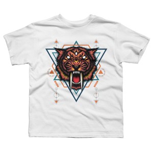 Boy's Design By Humans Saber tooth sacred geometry By SyndicateStudio T-Shirt - 1 of 3