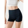 Slickblue Women's High Waist 3" Biker Shorts, Solid Color, Tapered Waist, Activewear, Size S, Navy - 3 of 4