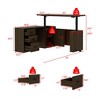 Famapy Dark Wood L - Shaped Adjustable Standing Desk Office Desk Computer Desk - Ergonomic Home Office Workstation with Storage - 4 of 4