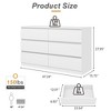Resenkos Storage Dresser Furniture Unit, 6 Drawer Tall Standing Organizer for Bedroom, Closet - White - 2 of 4
