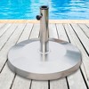 Outsunny 55lb Round Stainless Steel Outdoor Patio Umbrella Stand Base with Heavy Cement Bottom & Mirror Finish - image 2 of 4