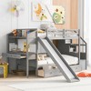 NicBex Twin over Twin Bunk Bed with Guardrail and Desk with Drawers and Shelves,Loft Bed with Ladder and Storage Staircase,Bunk Beds for Bedroom - 2 of 4