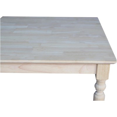 Traditional Unfinished Square Solid Wood Counter-Height Table