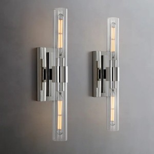 Luxury Brass Glass Wall Sconces (Including Bulb) (Set of 2) - 1 of 4