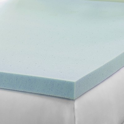 King 3" Blue Gel Memory Foam Mattress Topper