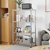 SEVOBAL Utility Storage Shelves Storage Shelving Steel Heavy Duty 4-Tier Utility Shelving Unit Steel Organizer Wire Rack, Brown, 29.5"*13.7"*47.2" - 4 of 4
