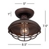 Franklin Iron Works Park Rustic Semi Flush Mount Outdoor Ceiling Light Bronze Caged 7 1/2" for Post Exterior Barn Deck House Porch Yard Patio Home - 4 of 4