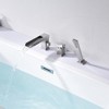 Sumerain Roman Tub Faucet with Sprayer Brushed Nickel Bathtub Faucet Waterfall Tub Filler 3 Holes - 2 of 4