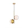 Elegant Lighting Eclipse 2 Lights Brass Pendant With Frosted White Glass - 3 of 4