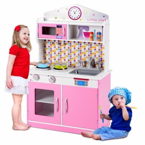 Infans Kids Wood Pretend Cooking Playset Kitchen Toys Cookware Play Set Toddler - 1 of 4