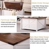 Farmhouse Coffee Table, Square Wood Center Table with Large Hidden Storage Compartment,White - 3 of 4