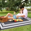 Outdoor Picnic Mat Modern Striped Lightweight Woven Plastic Straw Rug Low Pile Reversible Erasable Area Rugs for Camping Garden Backyard Patio Auto - 4 of 4