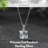 Princess Cut Solitaire Necklace for Women Sterling Silver 2 Ct Cubic Zirconia 18" Chain Ginger Lyne - 2 of 4