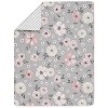 Sweet Jojo Designs Girl Toddler Bedding Set Watercolor Floral Grey and Pink 5pc - 4 of 4