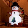 SUGIFT 4FT Inflatable Snowman Christmas Decoration Lighted Blow Up Yard Decor with Built-in LED Lights - 3 of 4