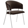 Modway Nella Performance Velvet Dining Chairs – Set of 2 – Chocolate Brown Barrel Armchairs, Mid-Century Modern Upholstered Accent Seats - 4 of 4