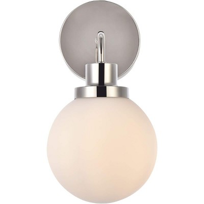 Elegant Lighting Hanson 1 light bath sconce in polished nickel with frosted shade