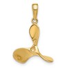 Black Bow Jewelry 14k Yellow Gold 3 Dimensional 3 Blade Propeller Pendant - 3 of 4