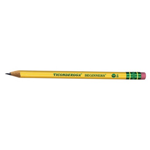 Ticonderoga My First Beginner Pencils, Sharpened #2 Lead, Yellow, 2 Count