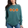S.W.Smiley Pumpkin Pies - Women's Garment Dyed Long Sleeve Graphic T-Shirt - 3 of 4