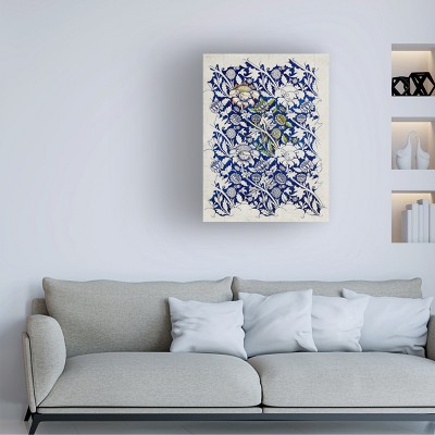 William Morris Blue and White Floral Pattern Canvas Art
