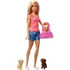 Barbie Doll, Blonde, and Playset with 3 Puppies, Bathtub and Accessories, - 2 of 4