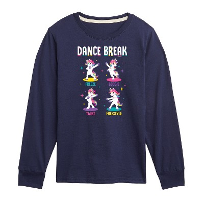 JoJo Siwa Dance Break Unicorns Long Sleeve Graphic T-Shirt - Navy - 2T