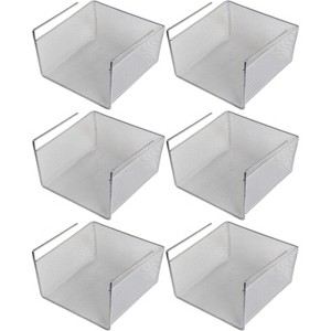 YBM Home Silver Mesh Under Shelf Storage Basket Organizer, Pack of 6 - 1 of 4