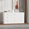 9 Drawer Dresser for Bedroom with Power Outlet, 63'' Wooden Large Dresser with Wide Drawer - 2 of 4