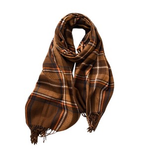 Anna-Kaci Women's Plaid Scarf with Soft Woven Fabric Classic Check Pattern and Cozy Wrap Design - 1 of 3