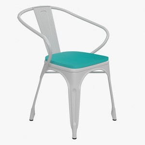 Emma and Oliver Metal Indoor-Outdoor Stacking Chair with Vertical Slat Back, Arms and All-Weather Polystyrene Seat - 1 of 4