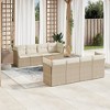 vidaXL Garden Sofa Set Beige PE rattan Large Adjustable Feet - 2 of 4
