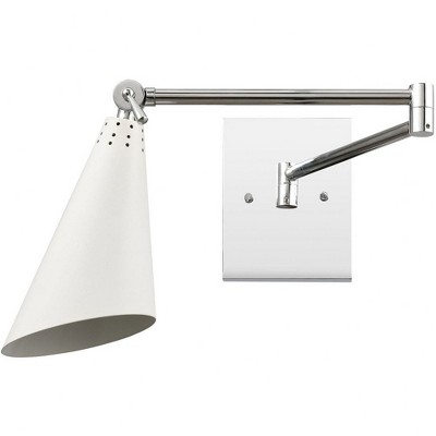 Polished Chrome White Metal Dimmable Wall Sconce