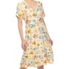 Women's Floral Short Sleeve Knee Length Dress - 4 of 4