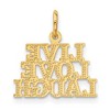 Black Bow Jewelry 14k Yellow Gold LIVE LOVE LAUGH Message Pendant - 3 of 4