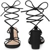 Perphy Women's Woven Braided Slingback Lace Up Chunky Heel Sandals - 2 of 4